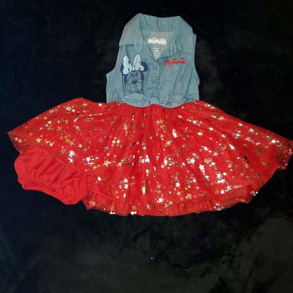 Disney's Minnie Mouse Bodice Jean/Tutu Red Dress